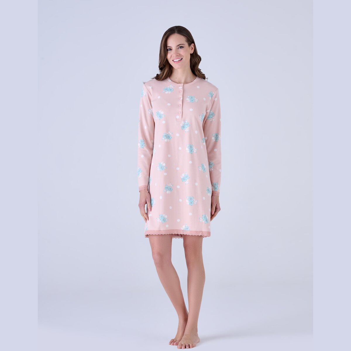 Camicia da Notte Donna Caldo Cotone Pigiamiamoci 3403