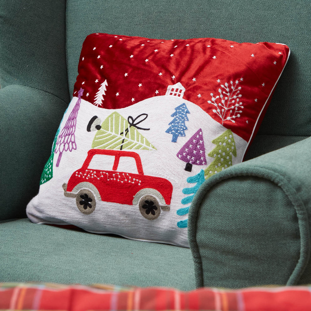 Weihnachtsdekor-Kissenbezug Maè von Via Roma, 60 Weihnachtsautos