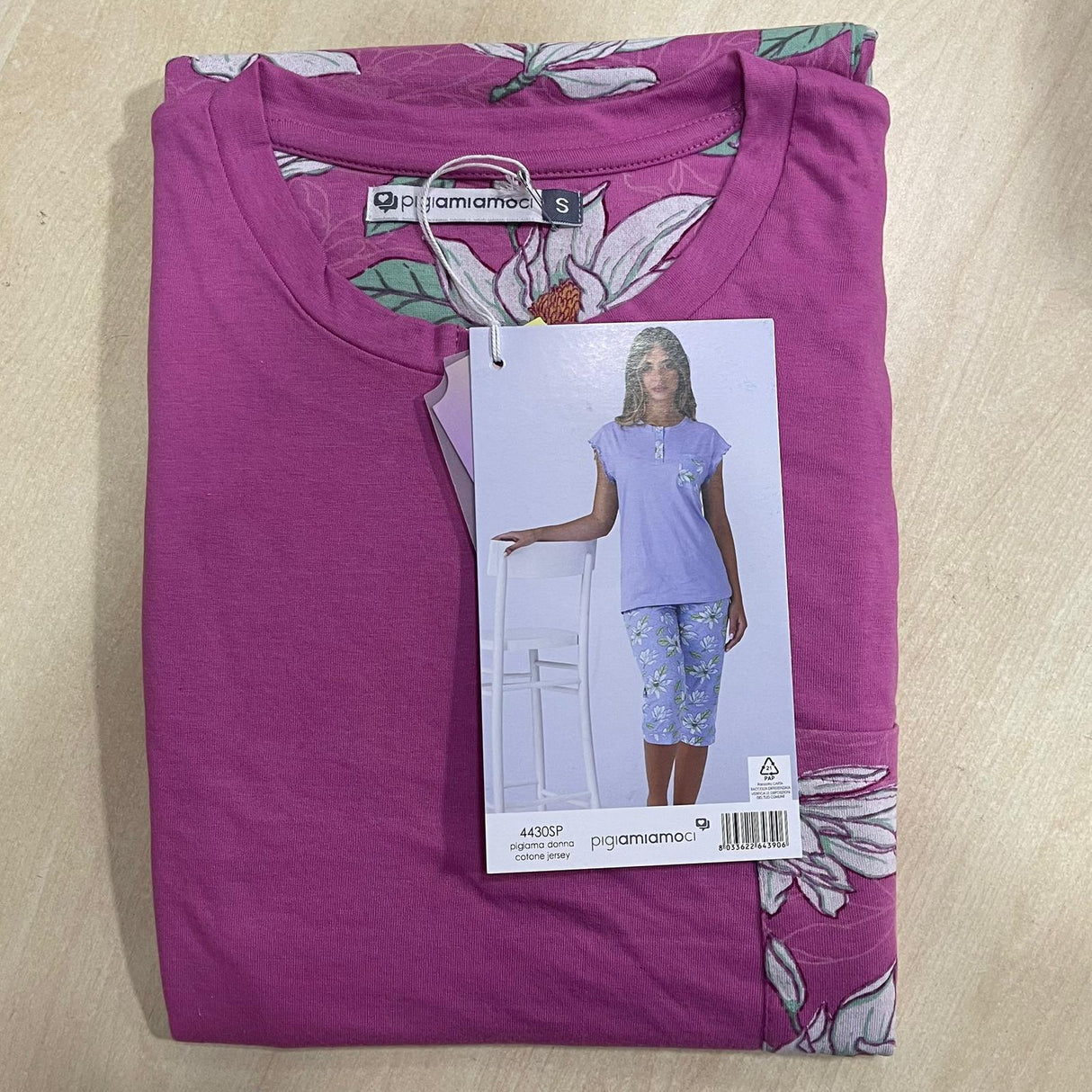 Pigiama Donna Giro Manica Pigiamiamoci 4430 - Capri in Cotone