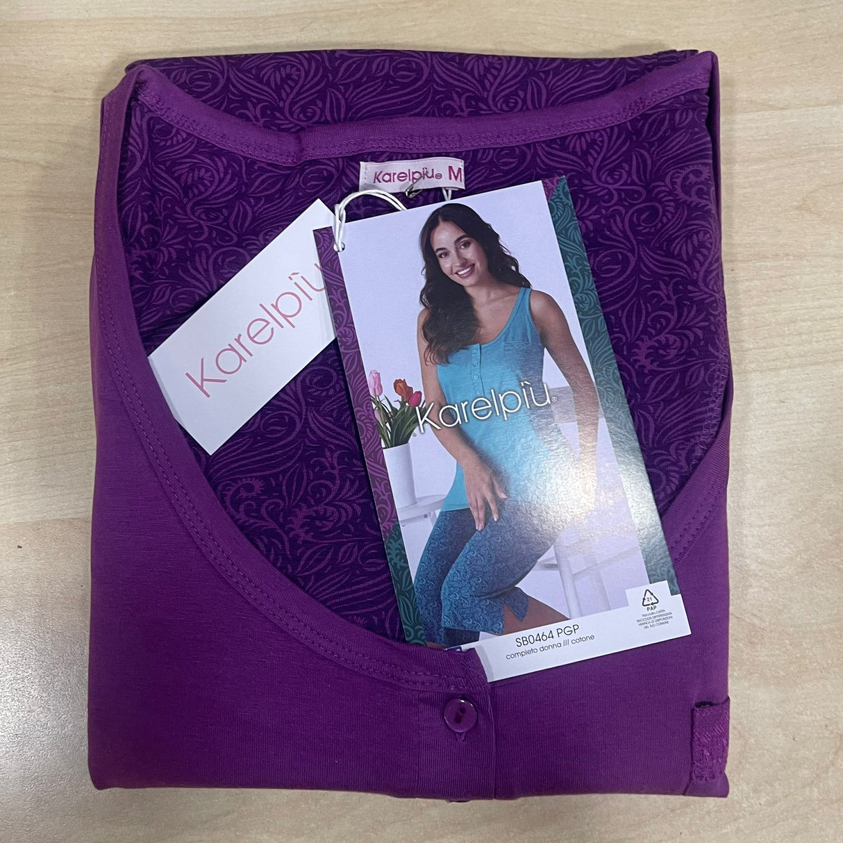 Pigiama Donna Spalla Larga e Pinocchietto Karelpiù 0464 - Cotone