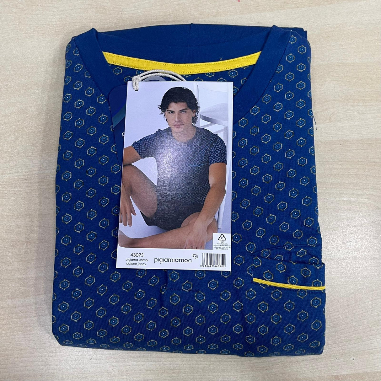 Pigiama Uomo Mezza Manica Pigiamiamoci 4307 - Puro Cotone con Taschino