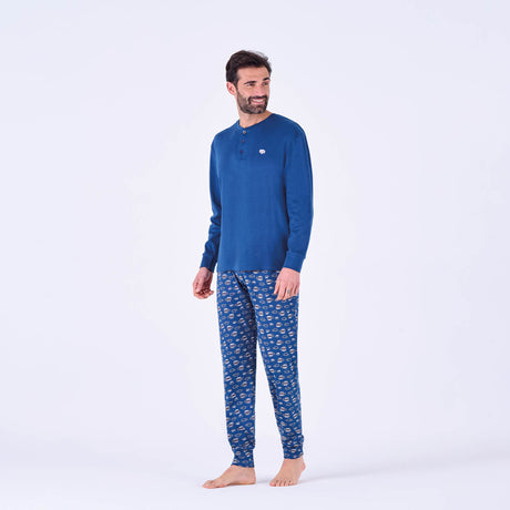 Warmer Herren-Pyjama aus Baumwolle Pigiamiamoci 2820L