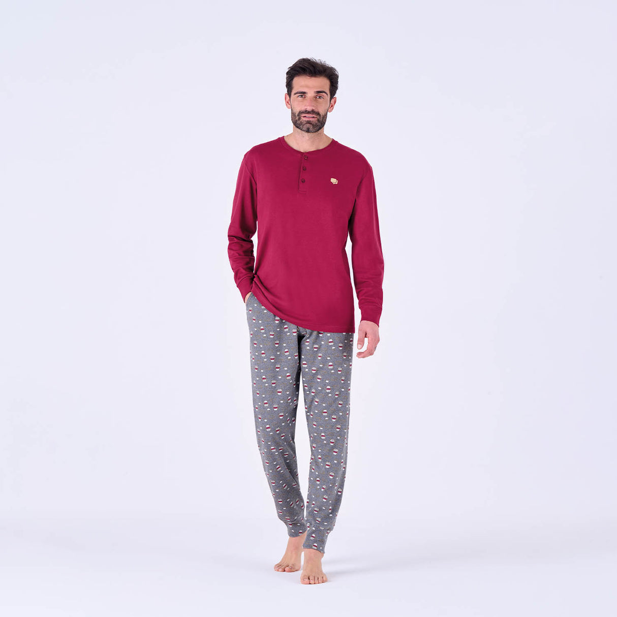 Warmer Herren-Pyjama aus Baumwolle Pigiamiamoci 2820L
