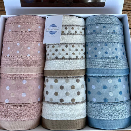 Set Asciugamani 3+3 Botticelli Home Pois
