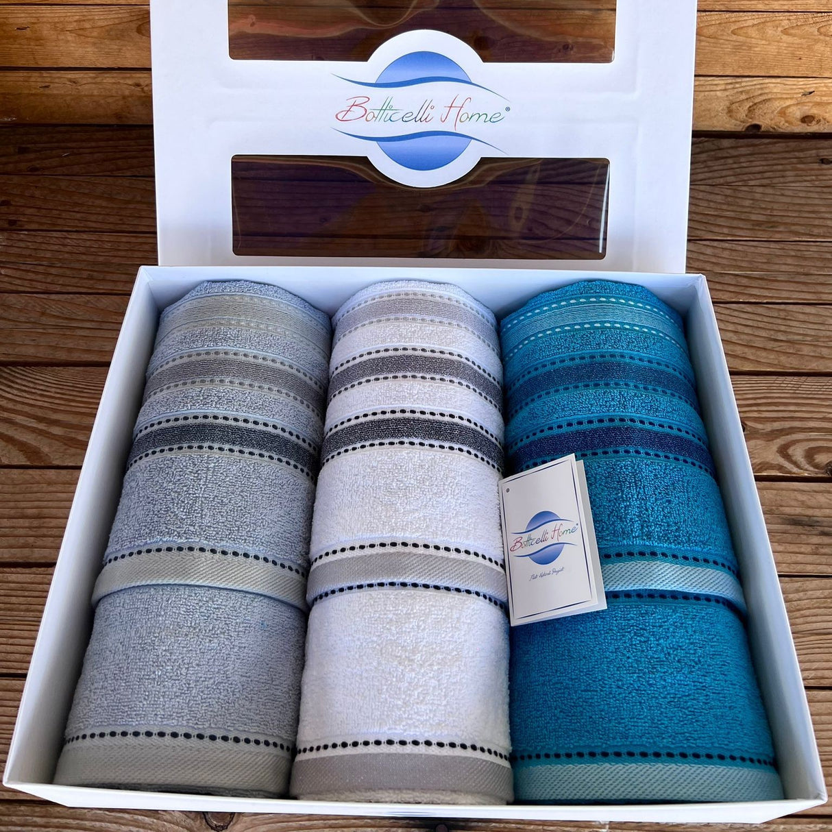 Badetuch-Set 3 + 3 Gesichts- und Gästehandtücher Botticelli Home Gradation