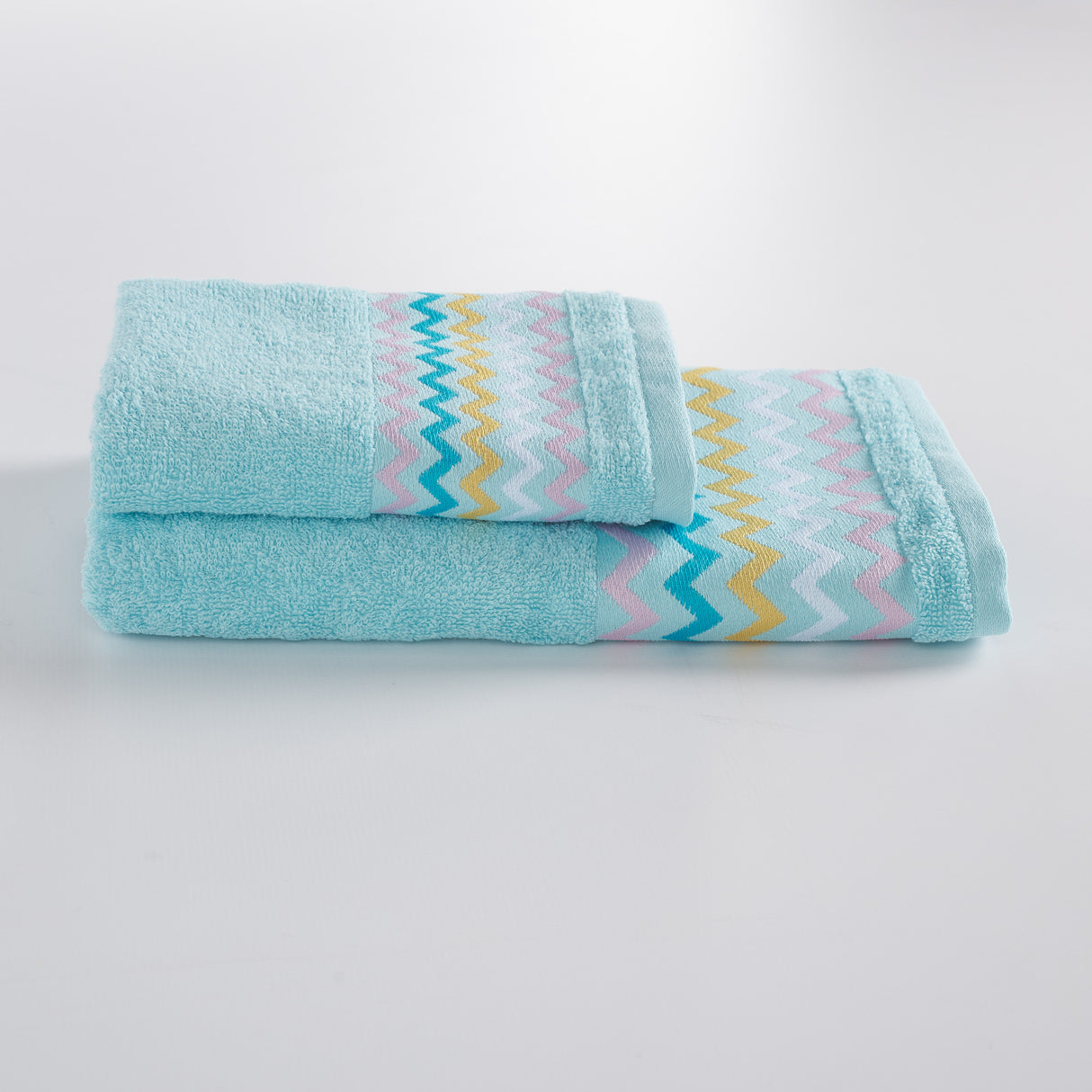 1+1 Happy People Chevron-Frottee-Handtuch-Set