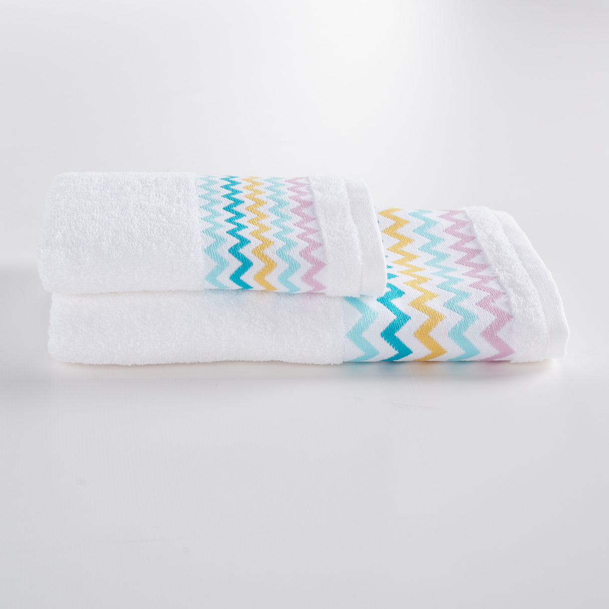 1+1 Happy People Chevron-Frottee-Handtuch-Set