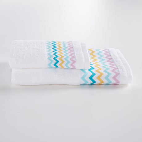 Set Asciugamani Spugna 1+1 Happy People Chevron