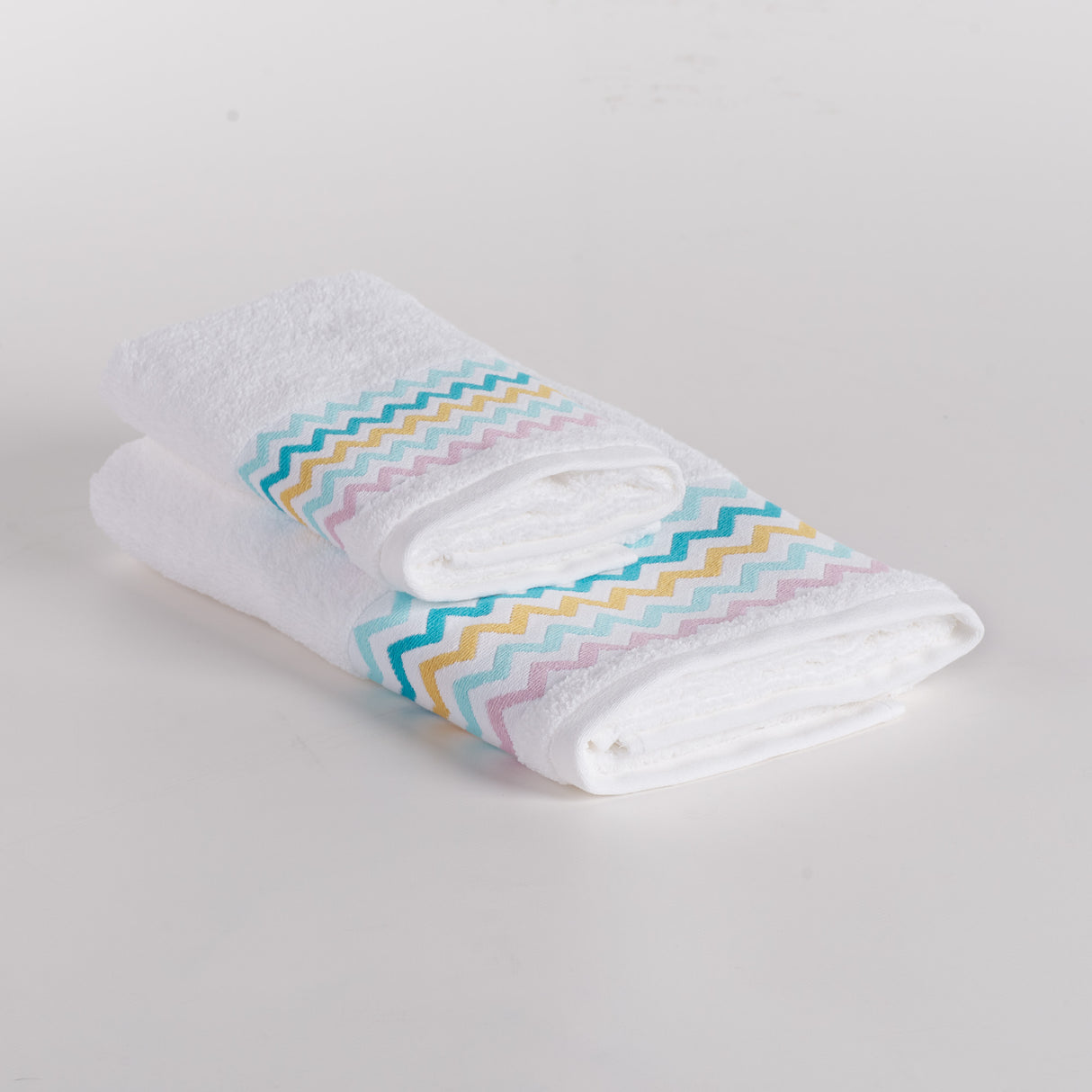 1+1 Happy People Chevron-Frottee-Handtuch-Set