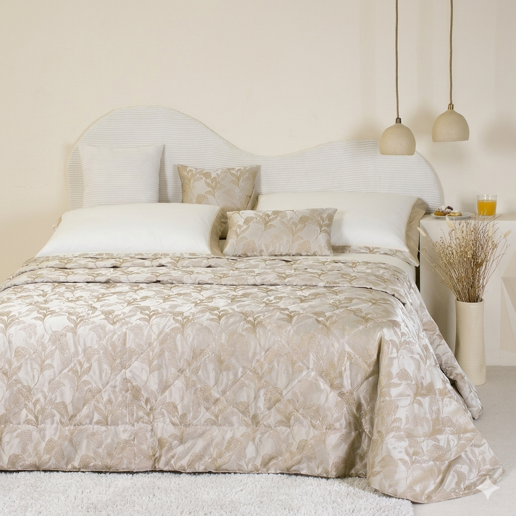 Trapuntino Matrimoniale Chanel in Cotone Jacquard - Made in Italy