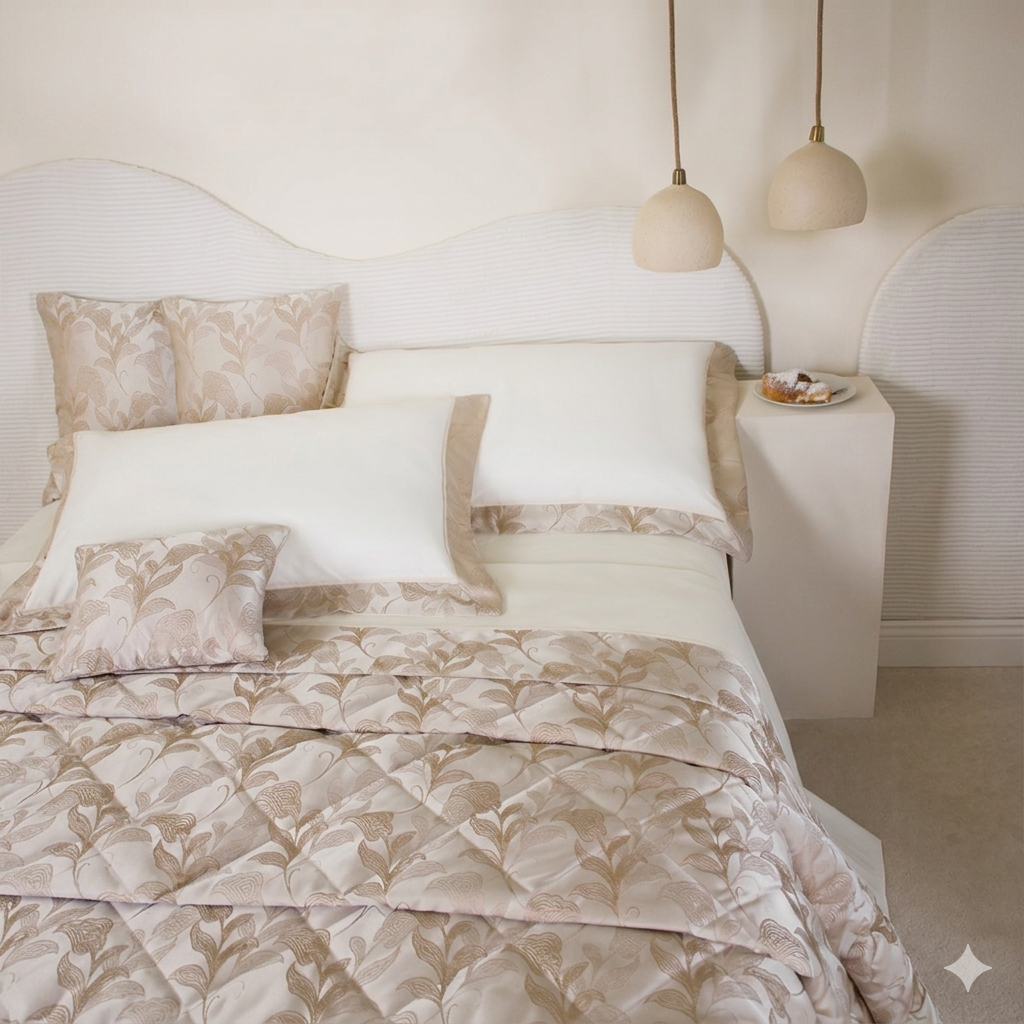 Trapuntino Matrimoniale Chanel in Cotone Jacquard - Made in Italy