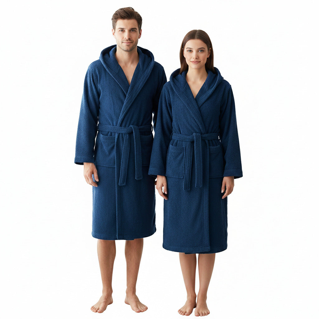 Accappatoio spugna Mae by Via Roma 60 Living Blu Denim - Ruocco Home