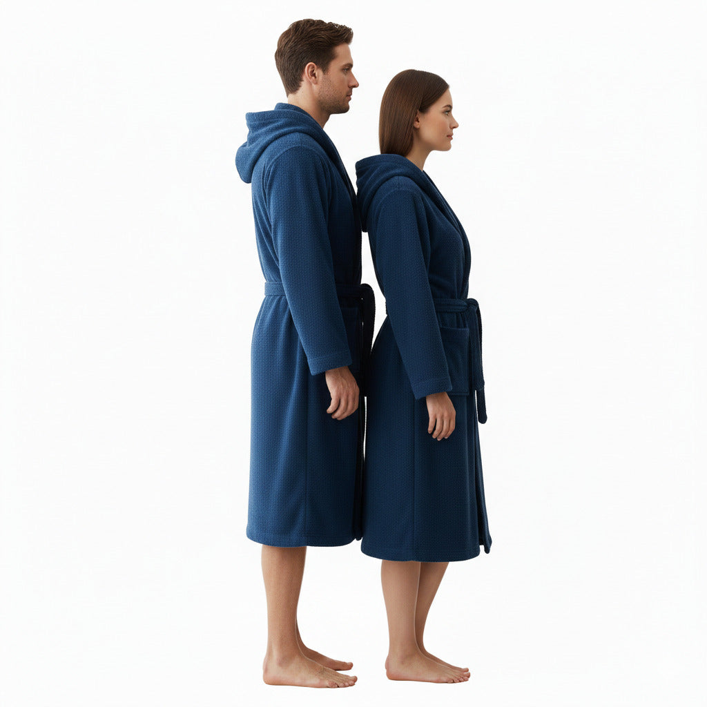 Accappatoio spugna Mae by Via Roma 60 Living Blu Denim - Ruocco Home