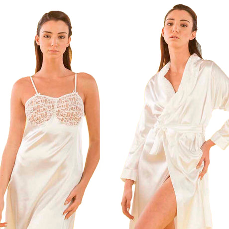 Pierre Cardin Ibis Women's Vest + Dressing Gown Set - luxury line - Bridal Sets