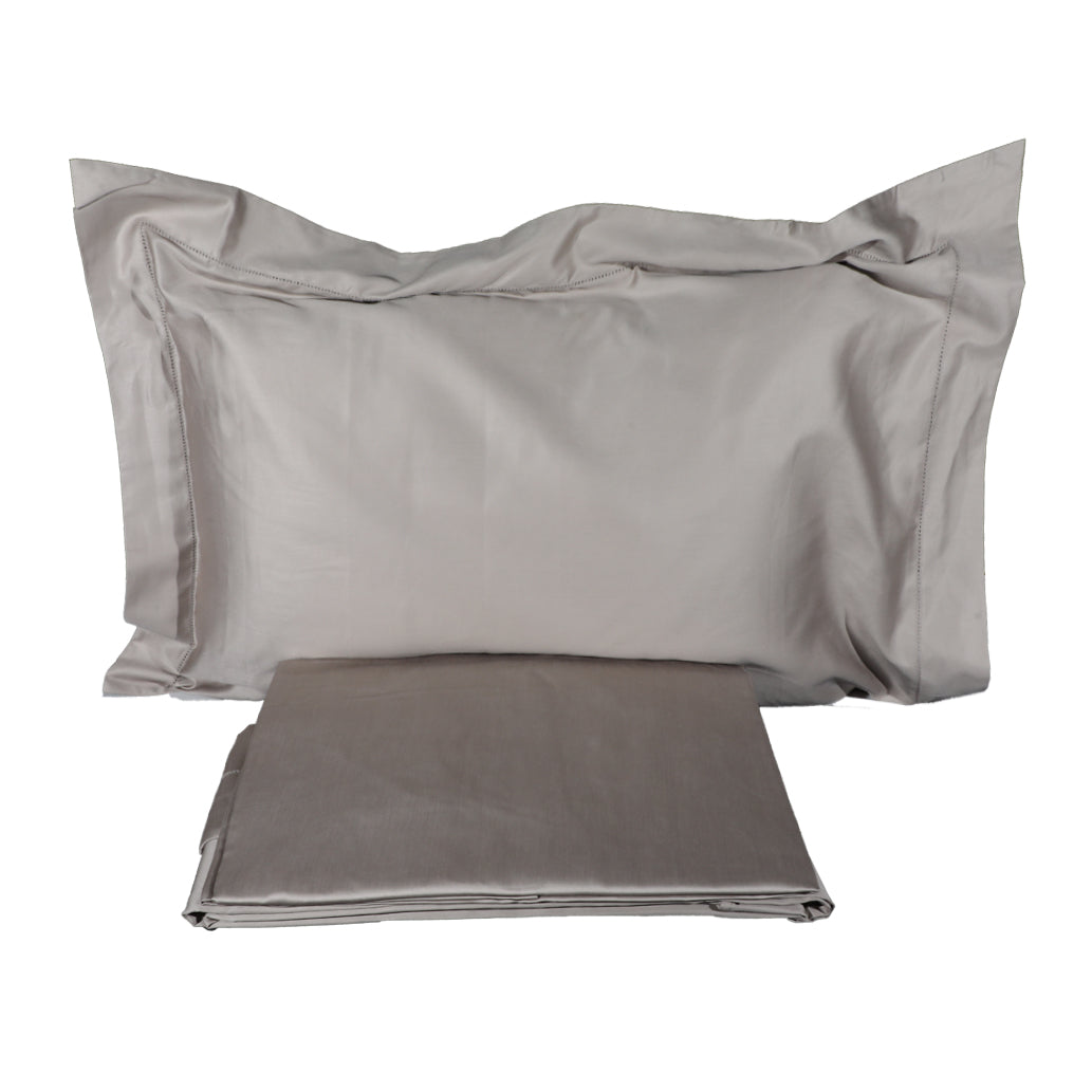 Double Sheet Set in Major Satin with Hemstitch Botticelli Home Alberta Various Colours