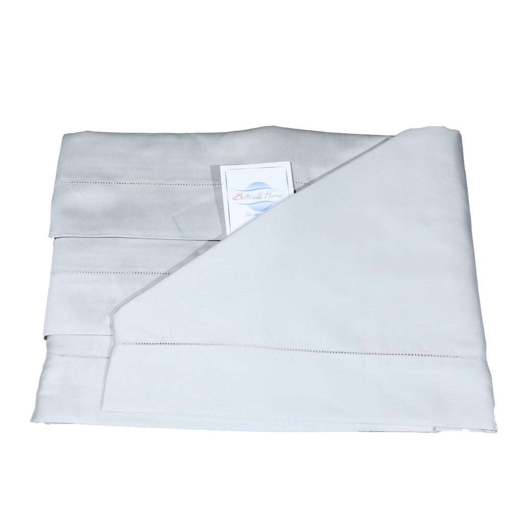 Double Sheet Set in Major Satin with Hemstitch Botticelli Home Alberta Various Colours