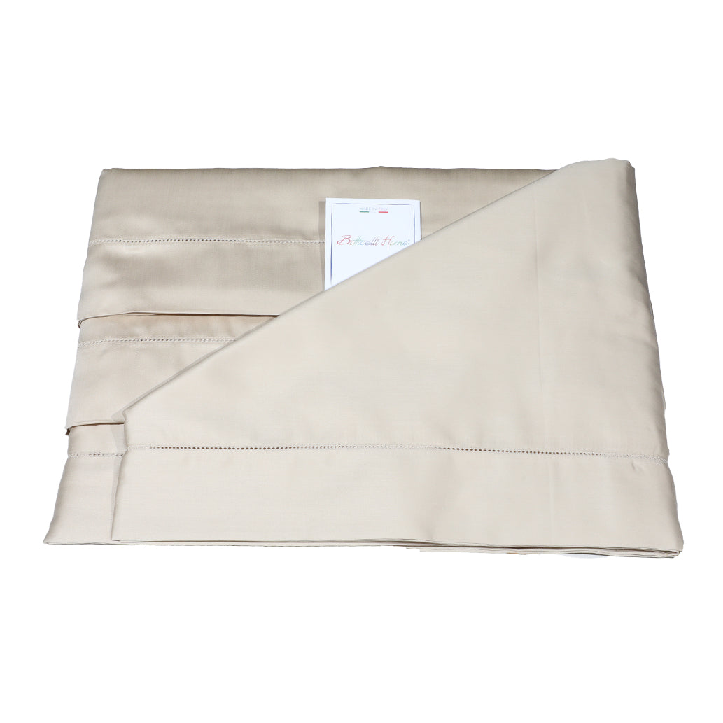 Double Sheet Set in Major Satin with Hemstitch Botticelli Home Alberta Various Colours