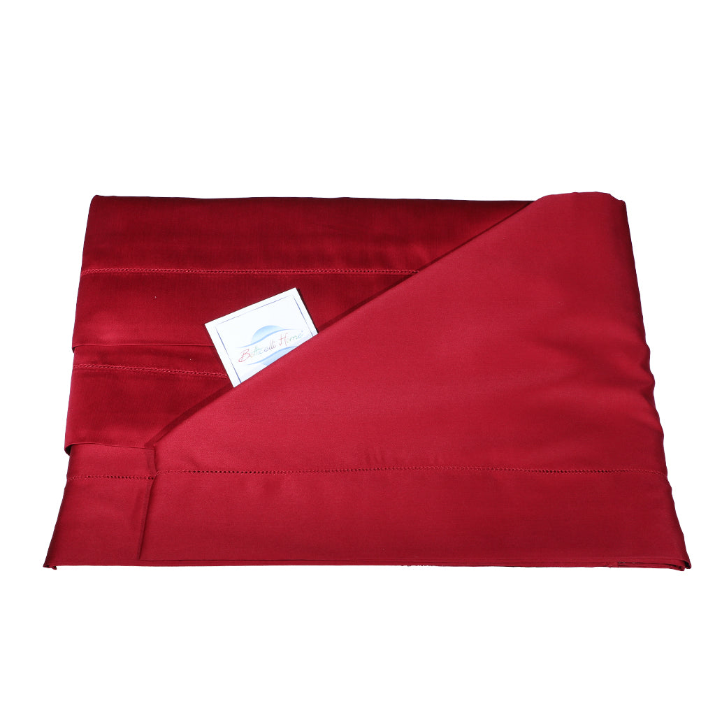 Double Sheet Set in Major Satin with Hemstitch Botticelli Home Alberta Various Colours