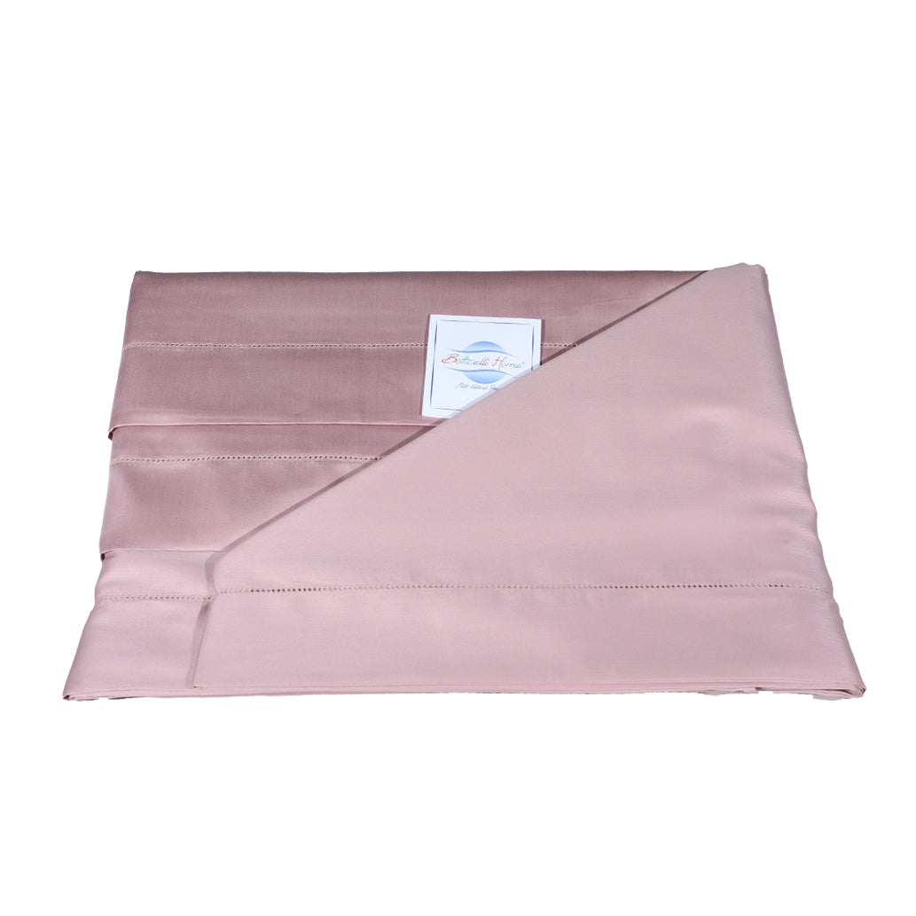 Double Sheet Set in Major Satin with Hemstitch Botticelli Home Alberta Various Colours