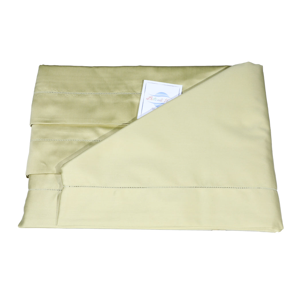 Double Sheet Set in Major Satin with Hemstitch Botticelli Home Alberta Various Colours