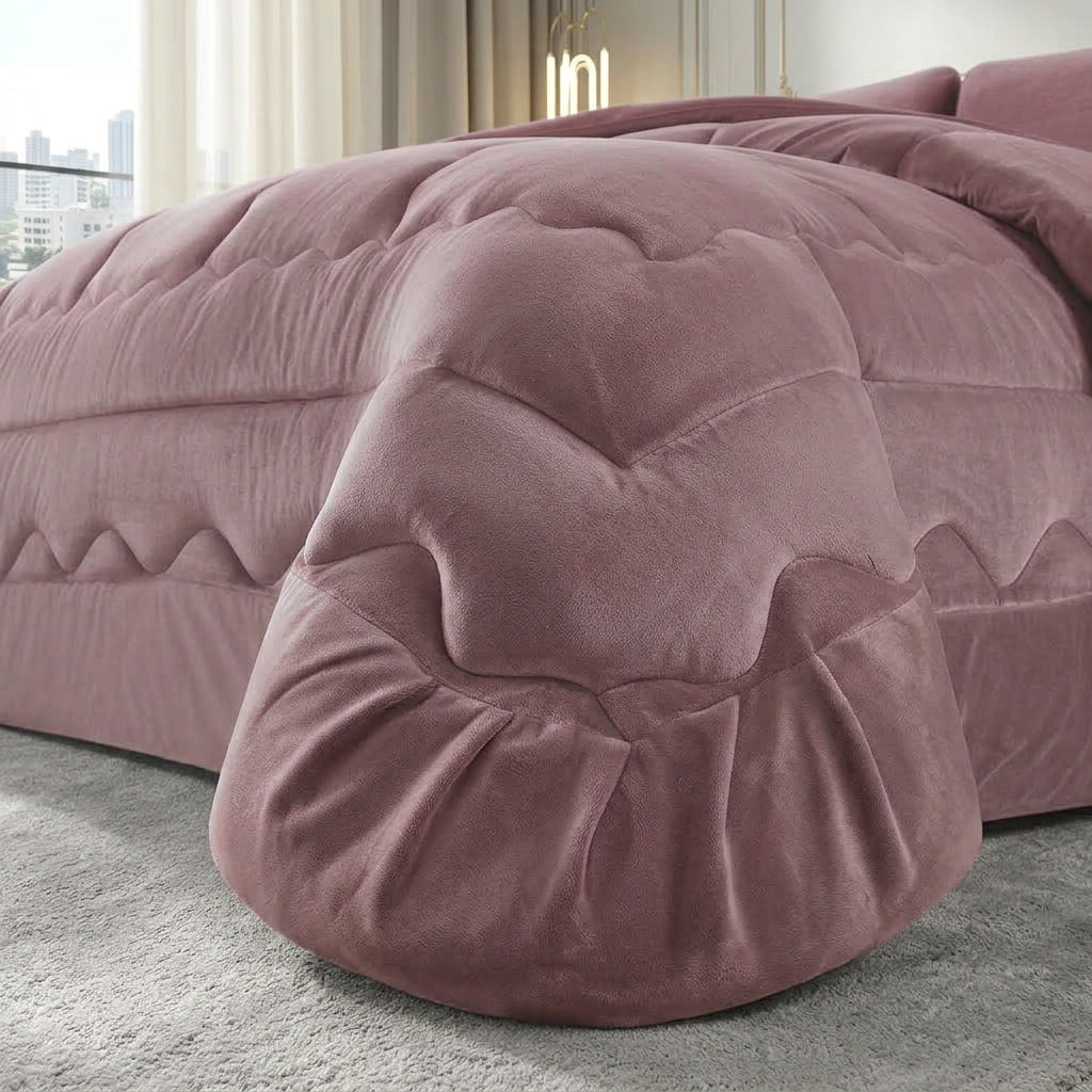 Dettaglio tessuto velluto trapuntato rosa antico Botticelli Home