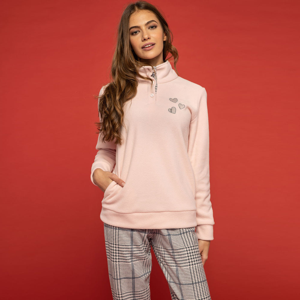 Noidìnotte Women's Valentine Microfleece Pajamas