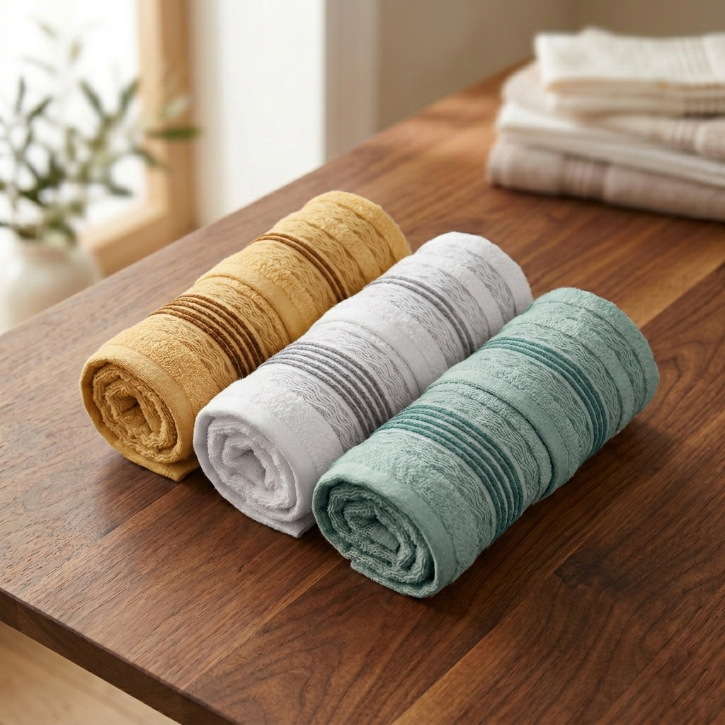 Set asciugamani 3 più 3 Botticelli Home modello Carmen in spugna Assortimento A