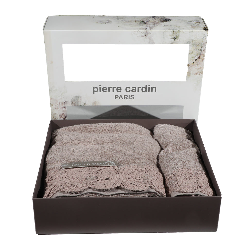 Set Asciugamani Bagno Spugna Pierre Cardin Refined Viso + Ospite Vari Colori