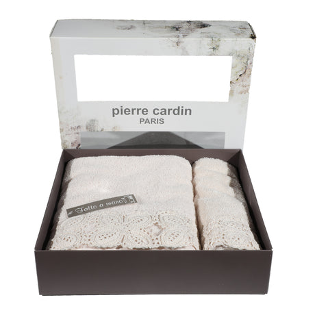 Set Asciugamani Bagno Spugna Pierre Cardin Refined Viso + Ospite Vari Colori