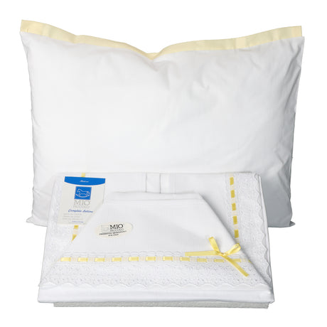 Cot Sheet Set Pram to Embroidery My Little Bow Various Colors