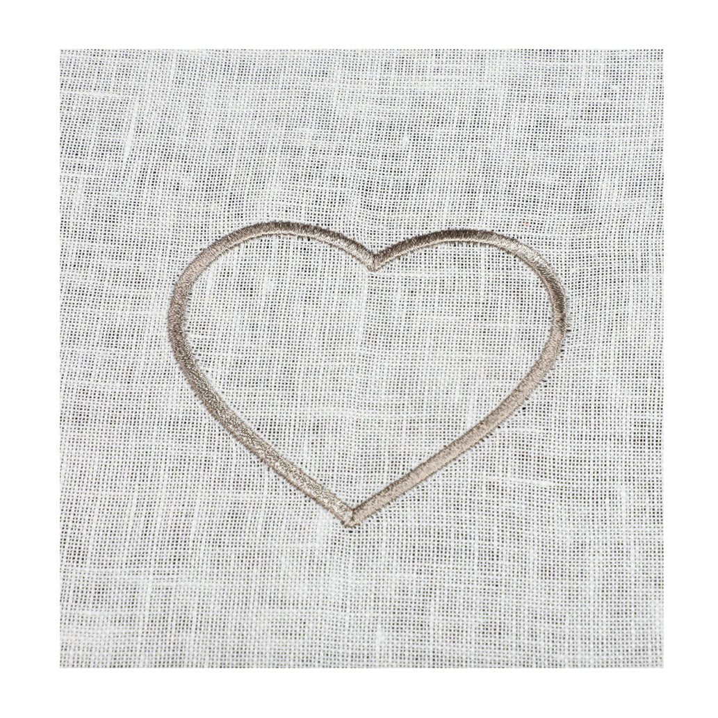 Charger plate with embroidery in artistic Umbrian Afrofite pure linen fabric in various colours