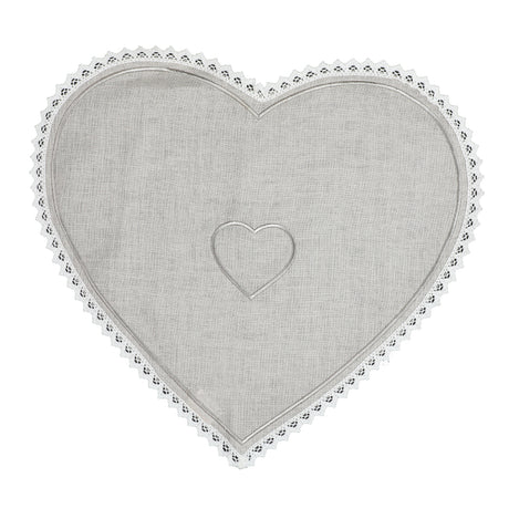 Charger plate with embroidery in artistic Umbrian Afrofite pure linen fabric in various colours