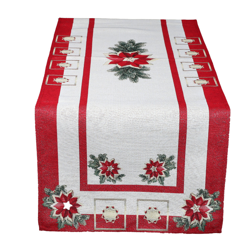 Weihnachtsläufer Emily Home Etoile Rouge Silber verschiedene Größen