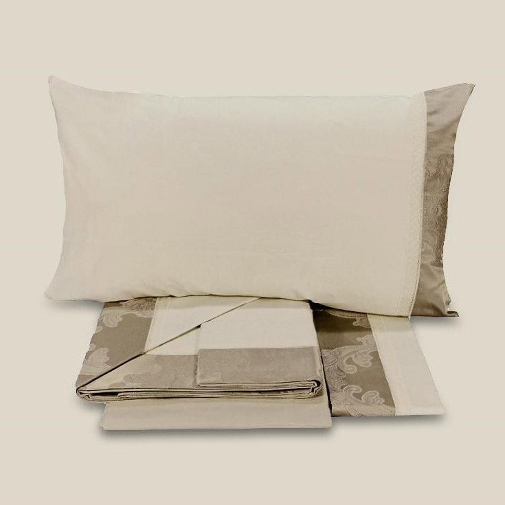 Completo Letto Matrimoniale Dea Battaglia Pervinca Puro Cotone
