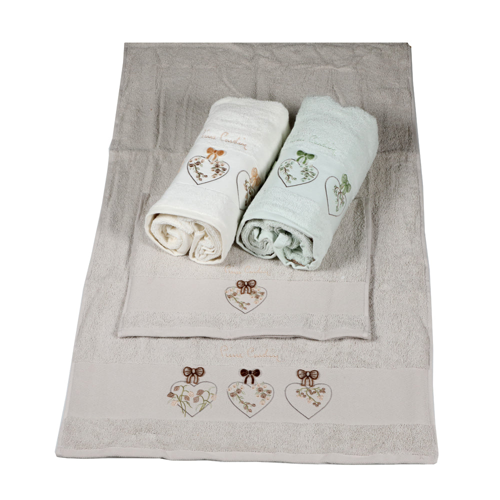 Set 4 Asciugamani In Velluto Corallo Con Fiocco – Morbidi E Assorbenti – Con Gancio – Colori Assortiti (rosa, Verde, Beige, Grigio) – 25x31 Cm