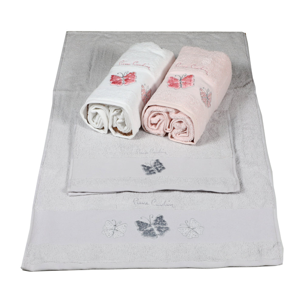 Set asciugamani 3+3 Butterfly Pierre Cardin