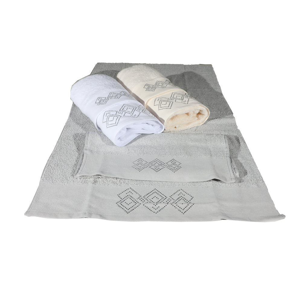 Set Asciugamani Spugna 3+3 - Cotone 100% Botticelli Home Diamonds Assortito B