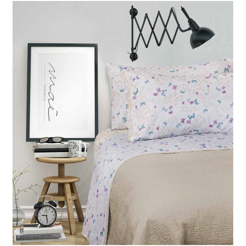 Maè-Bettlaken-Set für Doppelbett aus reiner Baumwolle von Via Roma, 60 Adua