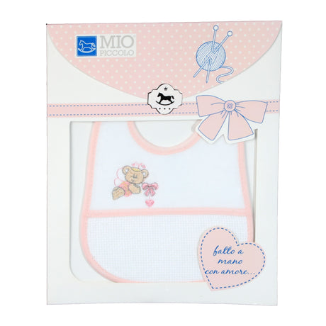 Babylätzchen zum Besticken mit Aida-Stoff My Little Loving Bear Chenille + Baumwolle in verschiedenen Farben