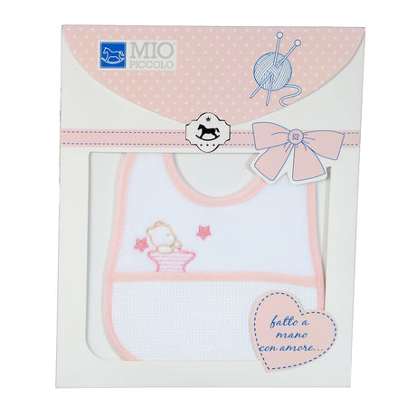 Babylätzchen zum Besticken mit Aida-Stoff My Little Stars Chenille + Baumwolle in verschiedenen Farben