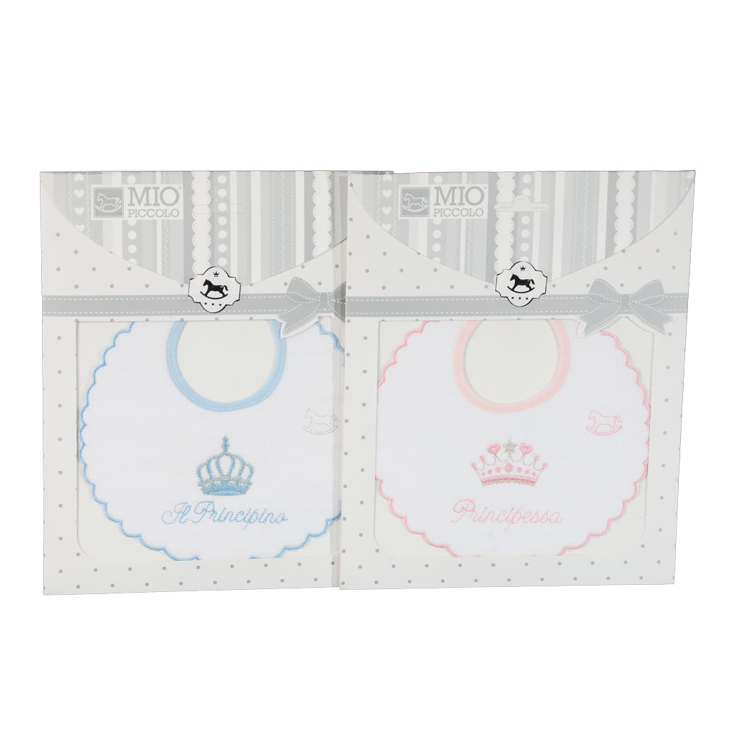 Baby Bib Embroidered My Little Royal Family Pure Cotton Various Colors