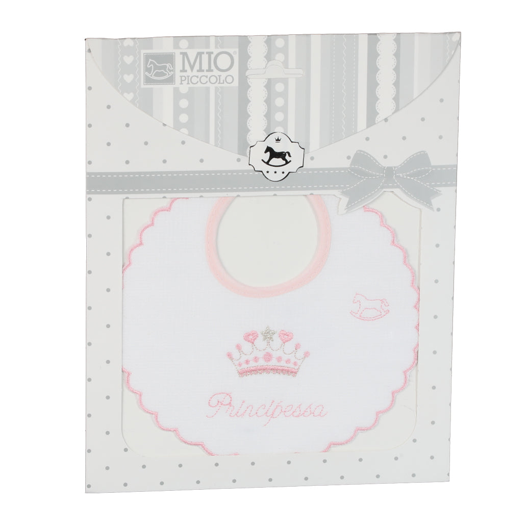 Baby Bib Embroidered My Little Royal Family Pure Cotton Various Colors