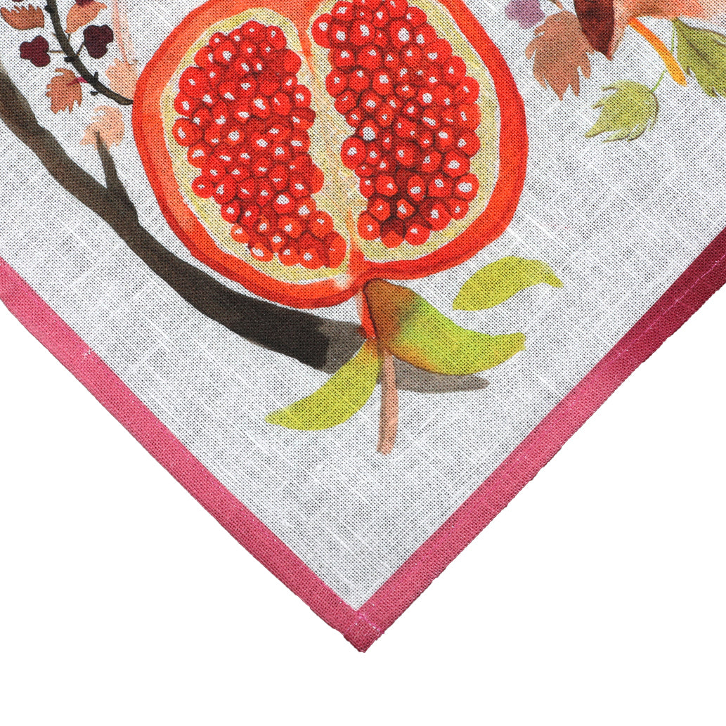 Kitchen Towel Artistic Umbrian Fabric Amina Printed Linen Fuchsia 50x70 cm