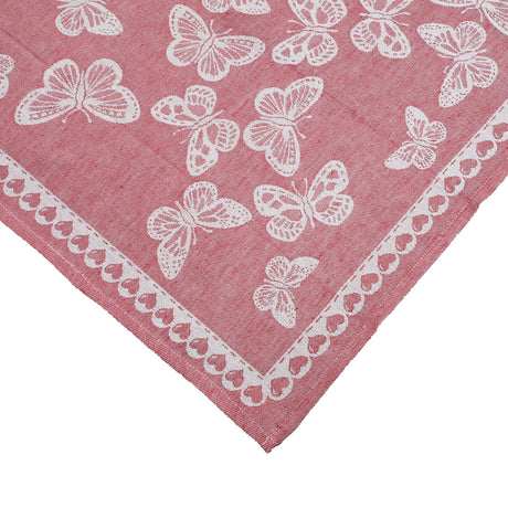 Kitchen Towel Artistic Fabric Umbrian Eros Linen Blend Red Color 50x70 cm