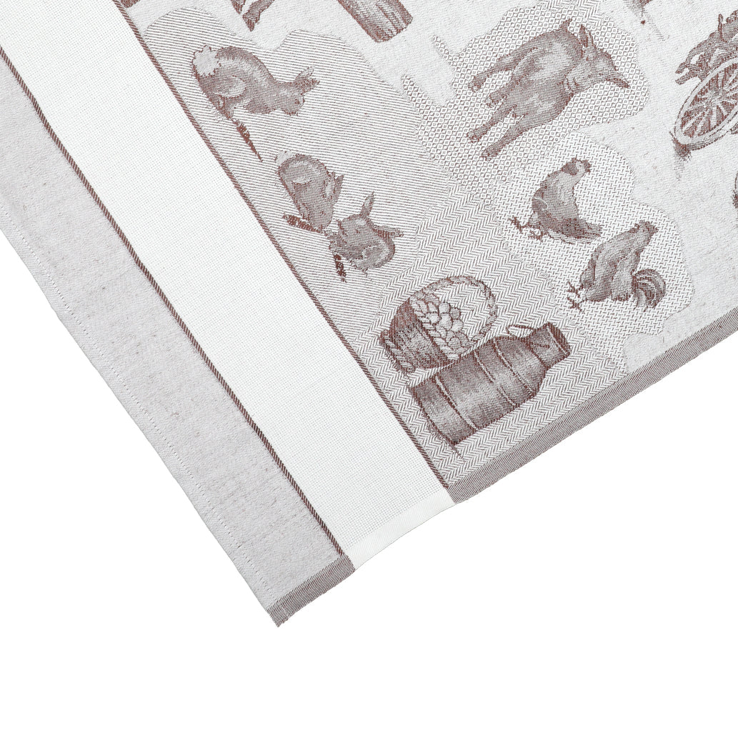 Kitchen Towel Artistic Umbrian Pippi Fabric 50x70 cm Linen Blend with Aida Cloth