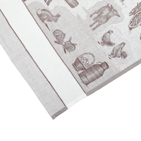 Kitchen Towel Artistic Umbrian Pippi Fabric 50x70 cm Linen Blend with Aida Cloth