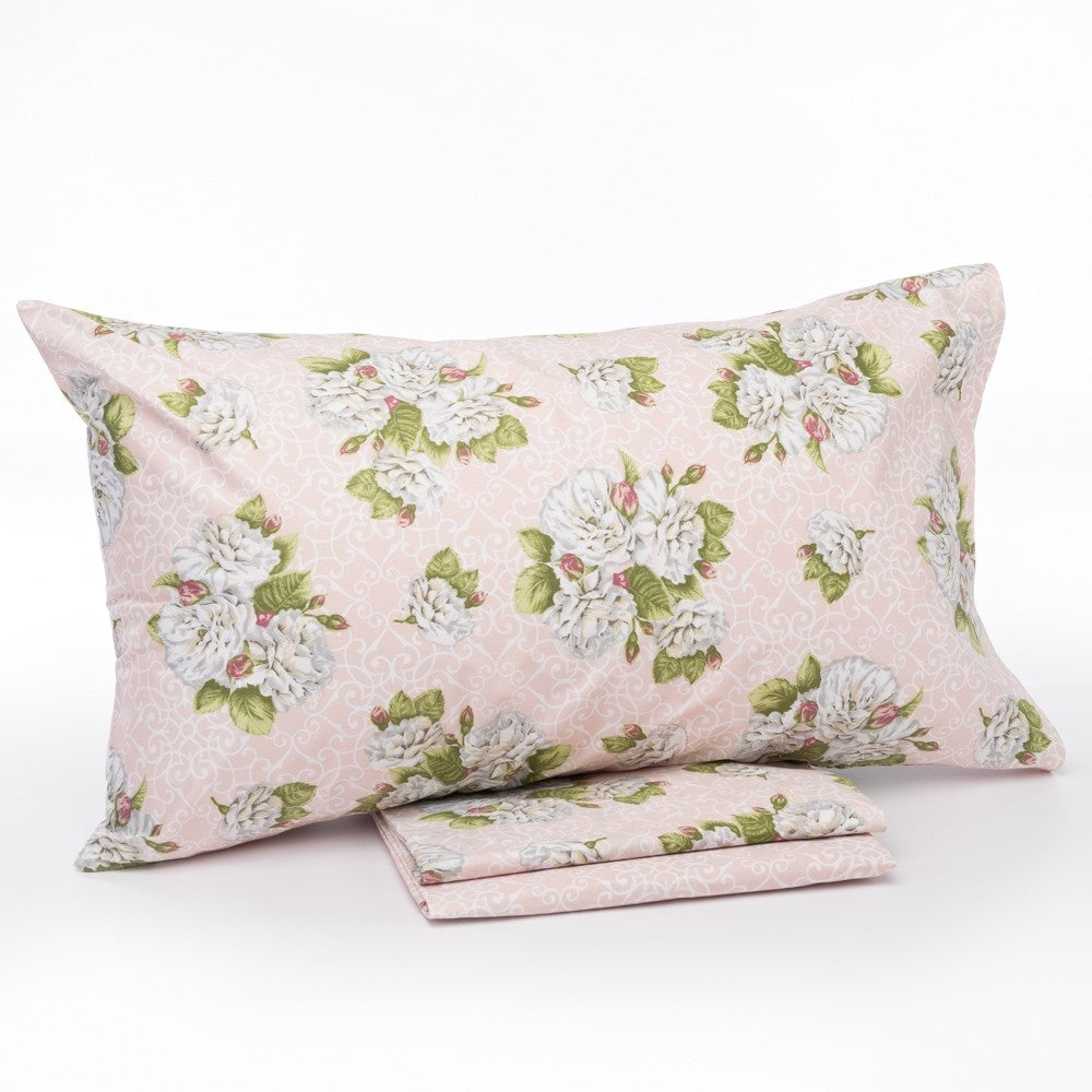 Maè double bed sheet set by Via Roma,60 Peonia 100% Cotton Various Colors