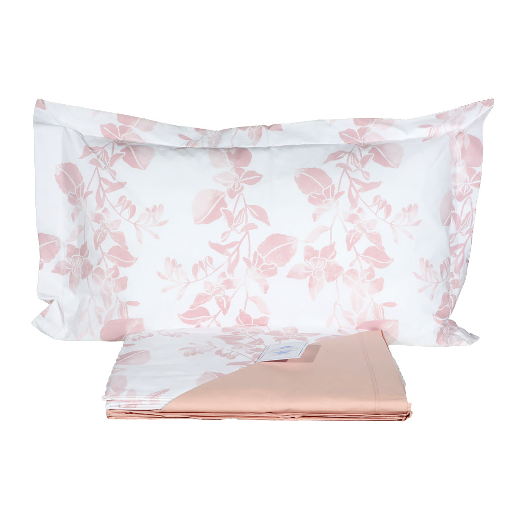 Home Linge Passion, Parure di lenzuola – 3 pezzi, 100% cotone – 57 fili, 2 persone, 240 x 300 cm, IA blu corallo