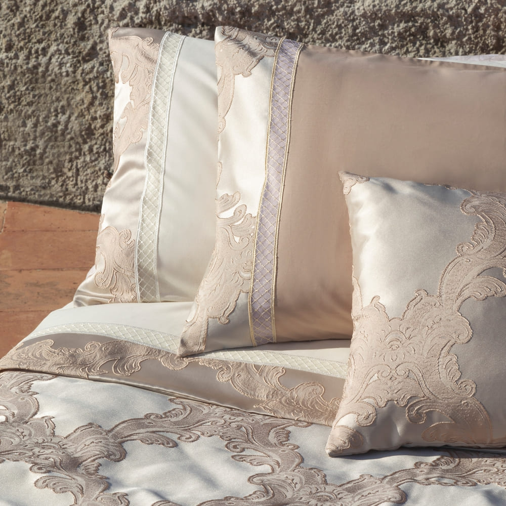 Completo Letto Matrimoniale Dea Battaglia Pervinca Puro Cotone