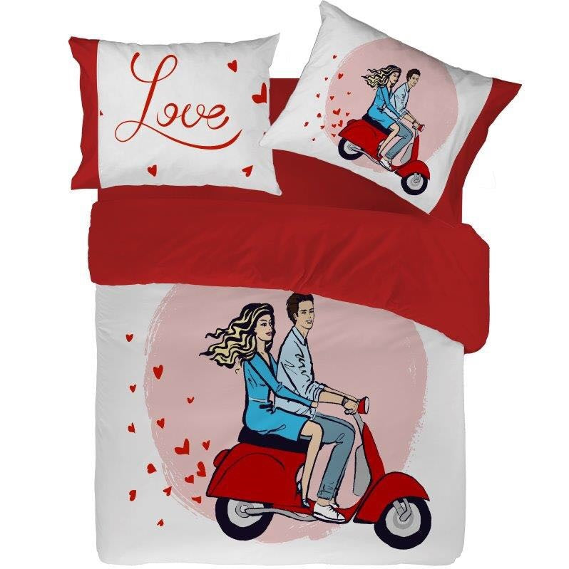 Pierre Cardin Pure Cotton Vespa Digital Print Double Bed Set